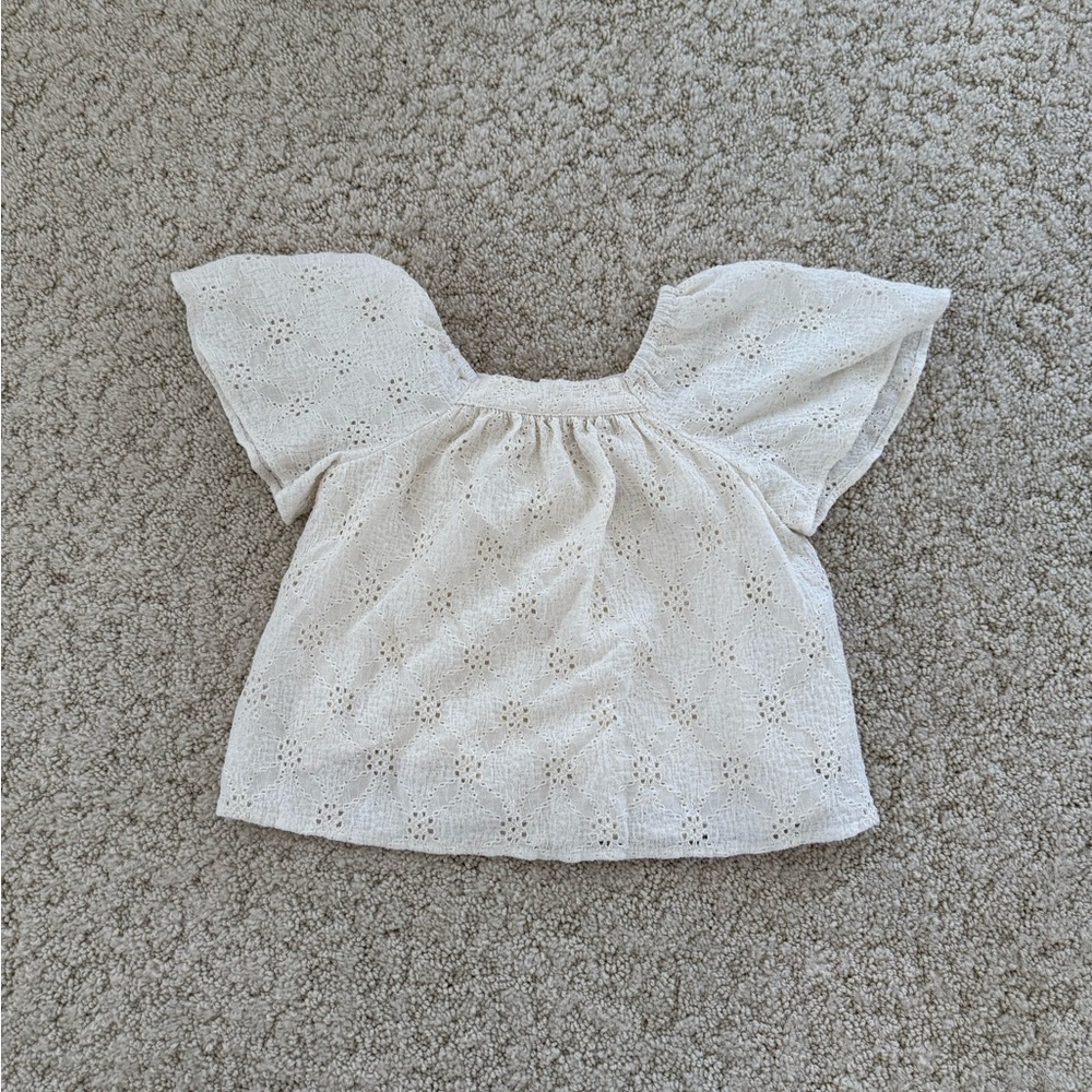 Zara Cream Eyelet Blouse